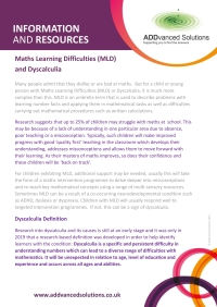 AS Understanding MLD and Dyscalculia
